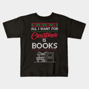 Christmas Book Lover Kids T-Shirt